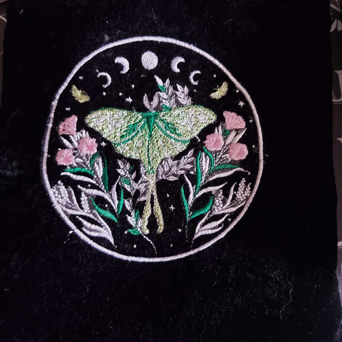 XL VELVET TAROT CARD BAG 'LUNAR GARDEN'