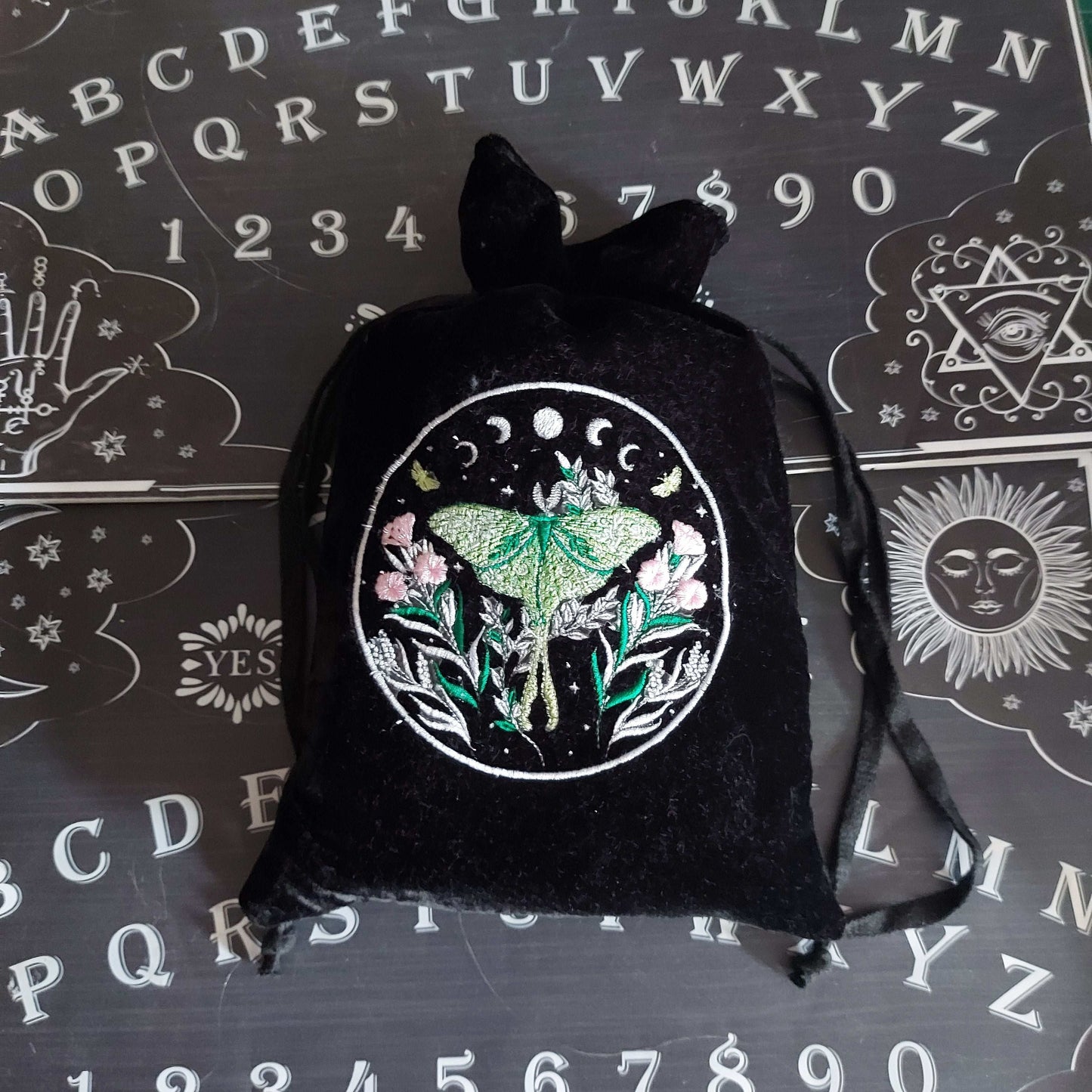 XL VELVET TAROT CARD BAG 'LUNAR GARDEN'