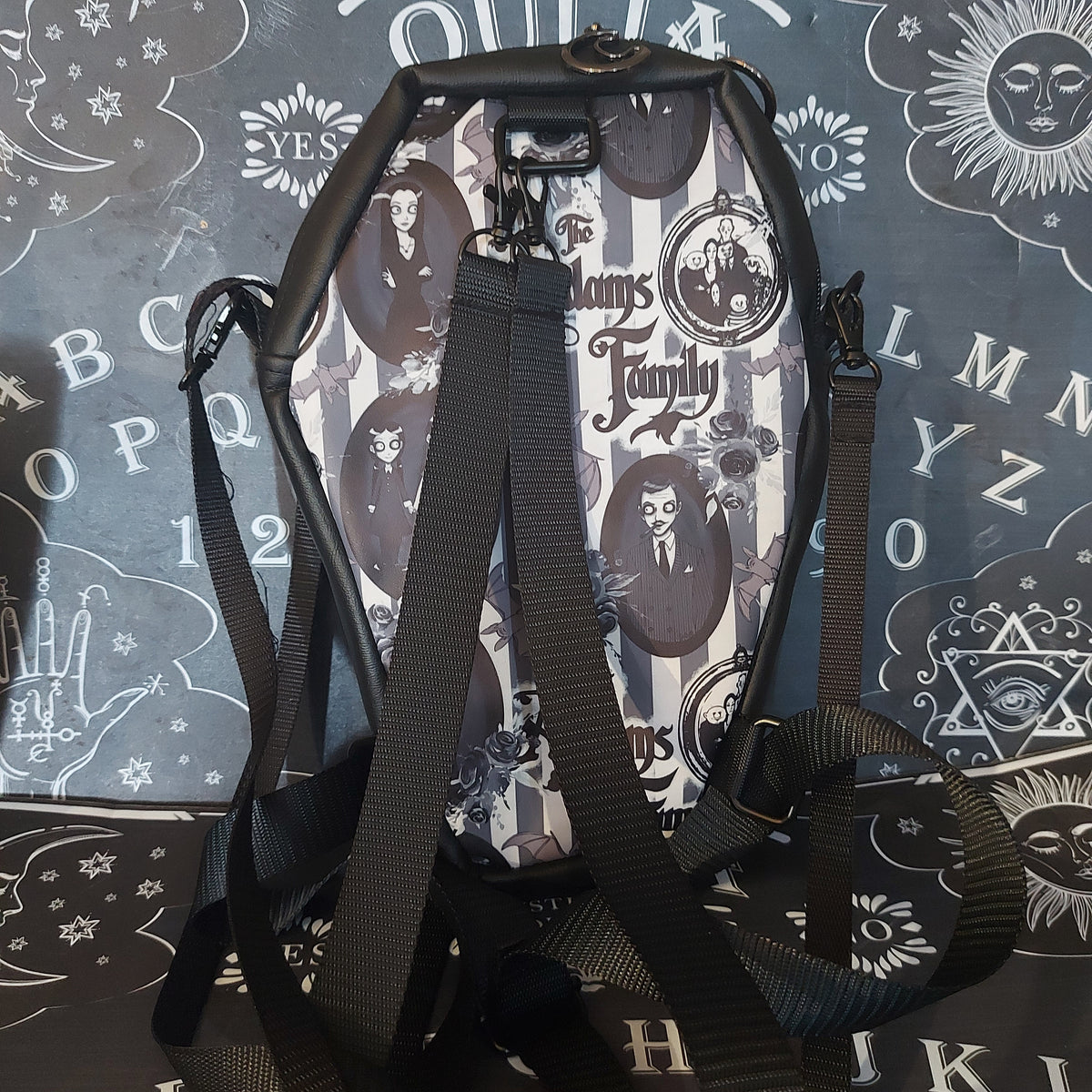 MINI COFFIN BACKPACK/ CROSSBODY - SPOOKY FAMILY